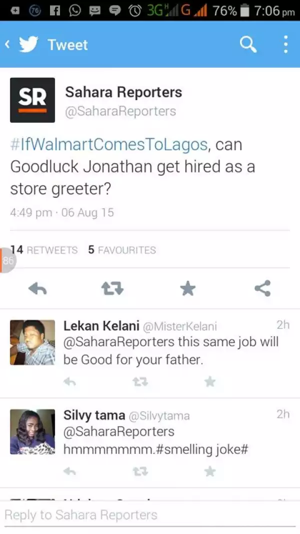 Yawa!! Sahara Reporters Insults Jonathan On Twitter [See Photos]